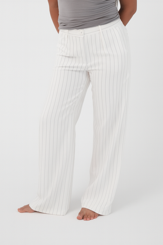 WHITE WIDE LEG TROUSERS