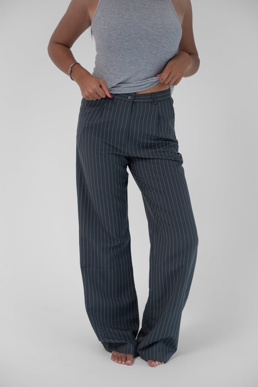 GREY WIDE LEG TROUSERS