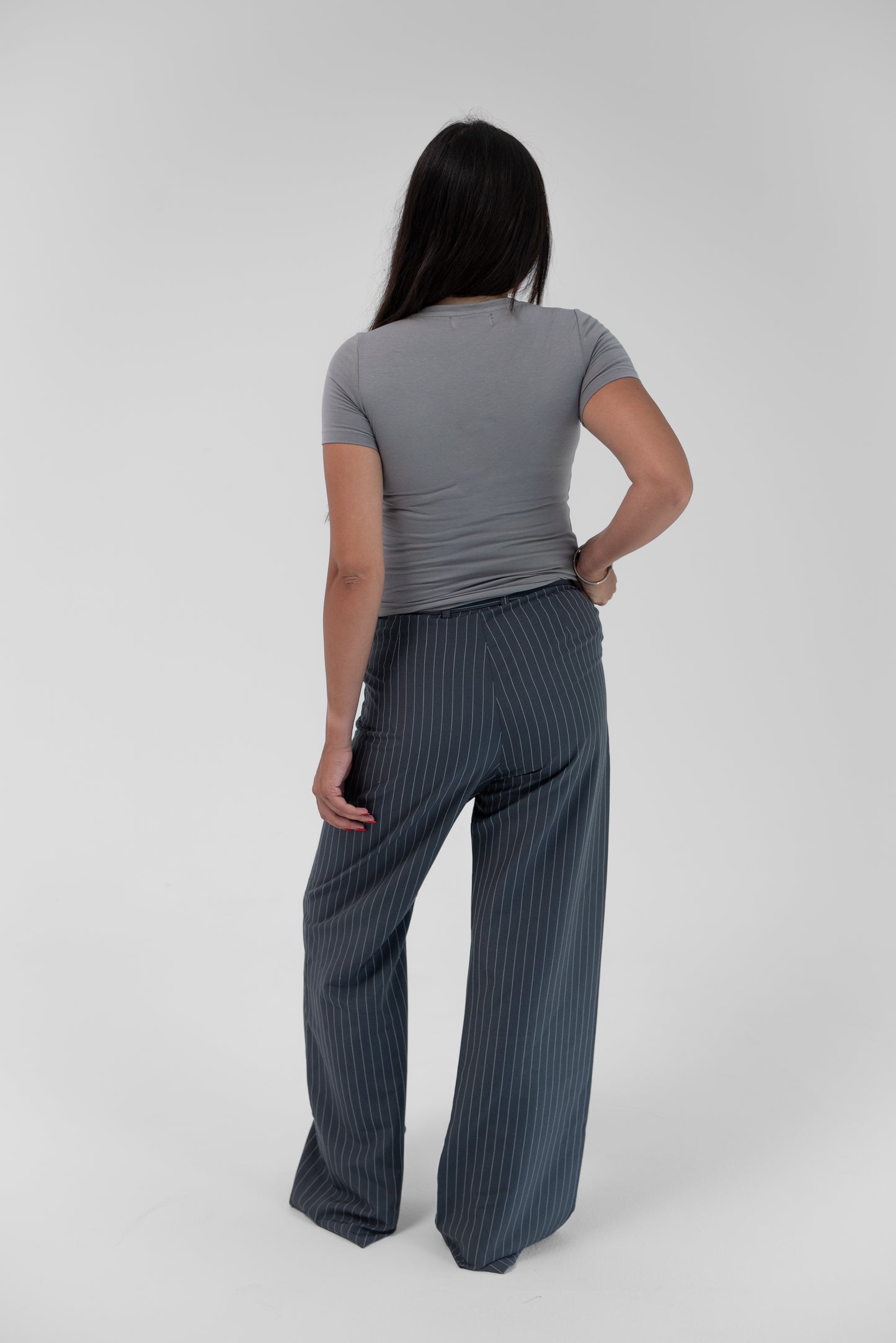 GREY WIDE LEG TROUSERS