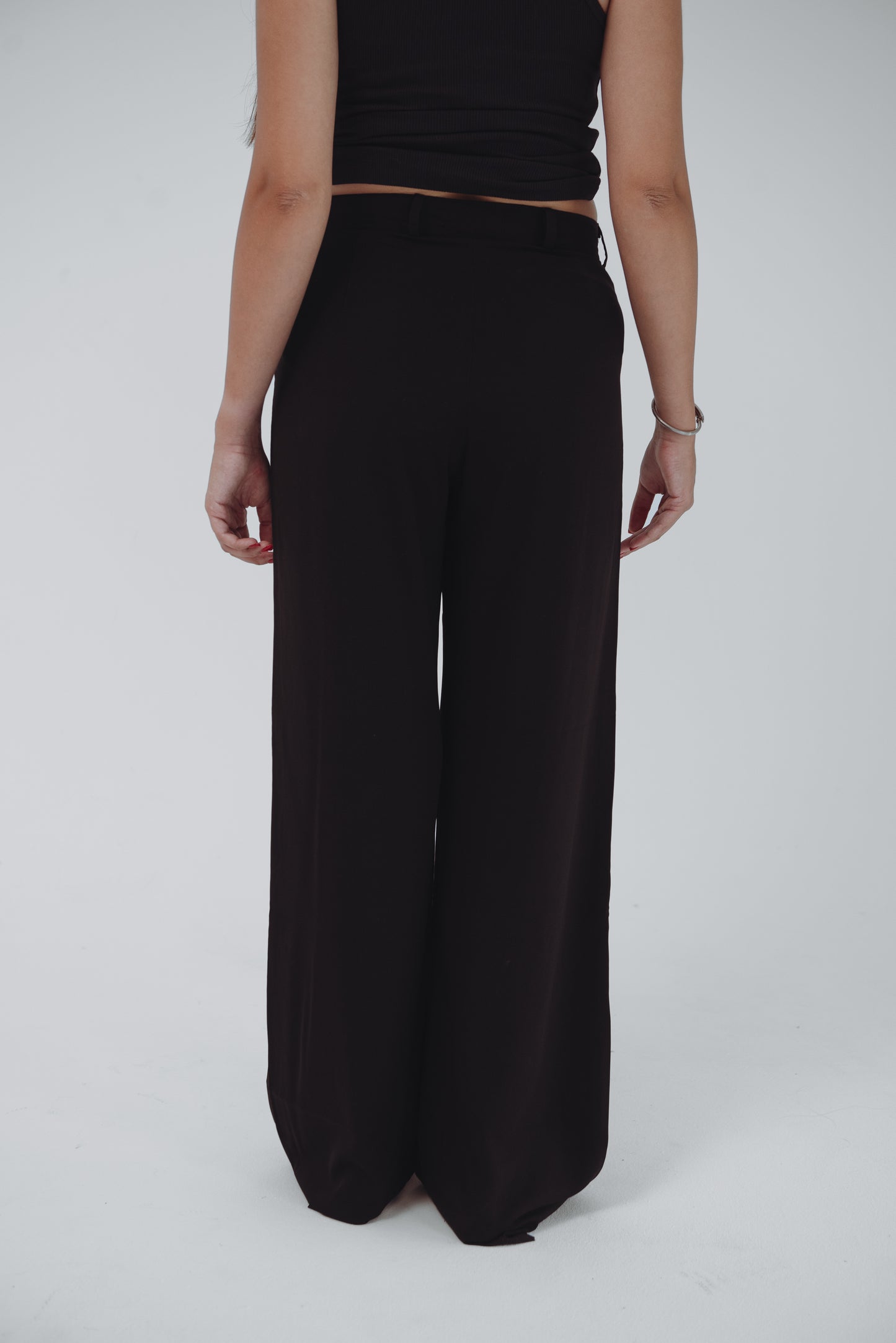 BLACK WIDE LEG TROUSERS