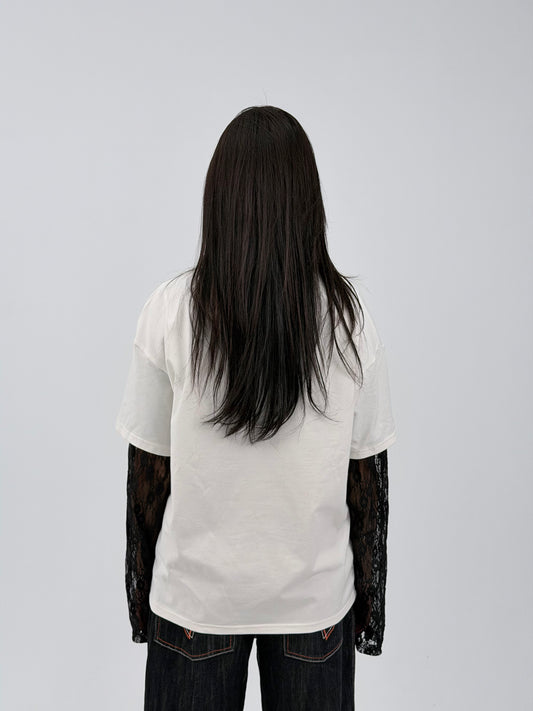 LONG SLEEVE LACE-TEE