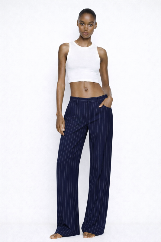 BLUE WIDE LEG TROUSERS