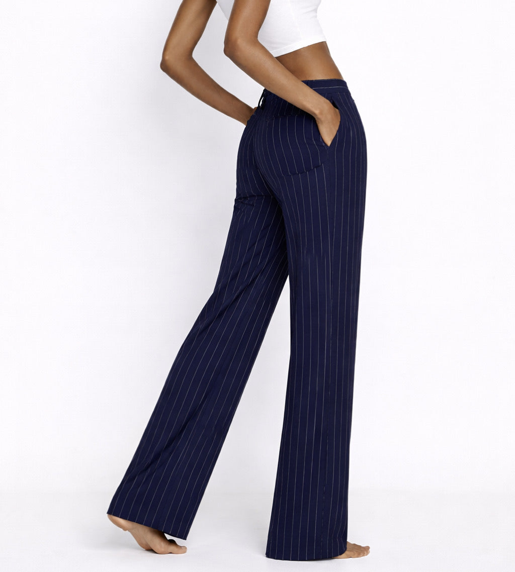 BLUE WIDE LEG TROUSERS