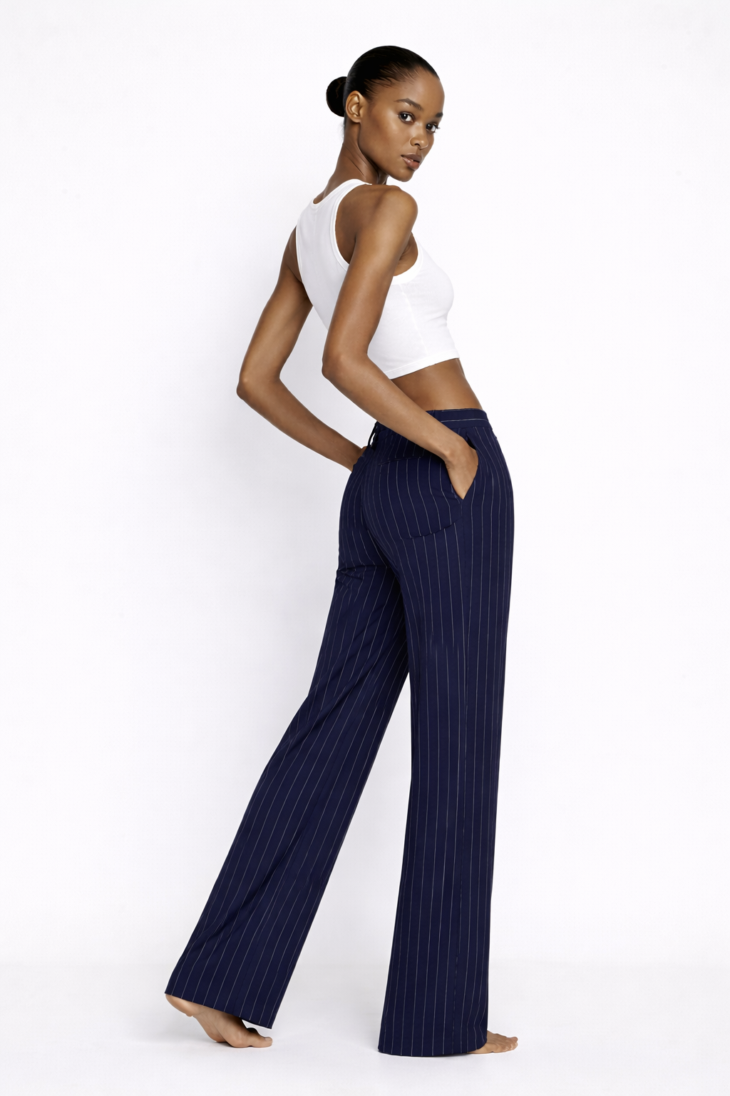 BLUE WIDE LEG TROUSERS