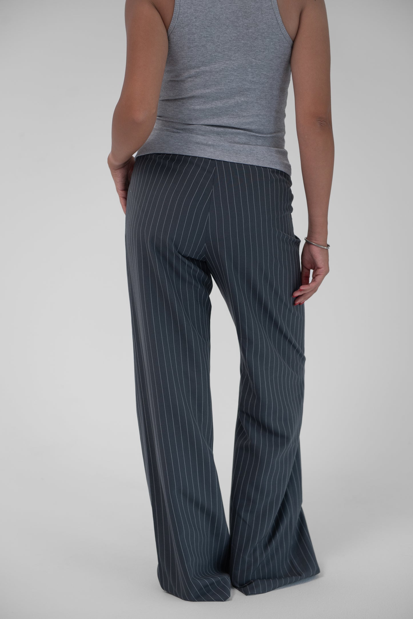 GREY WIDE LEG TROUSERS
