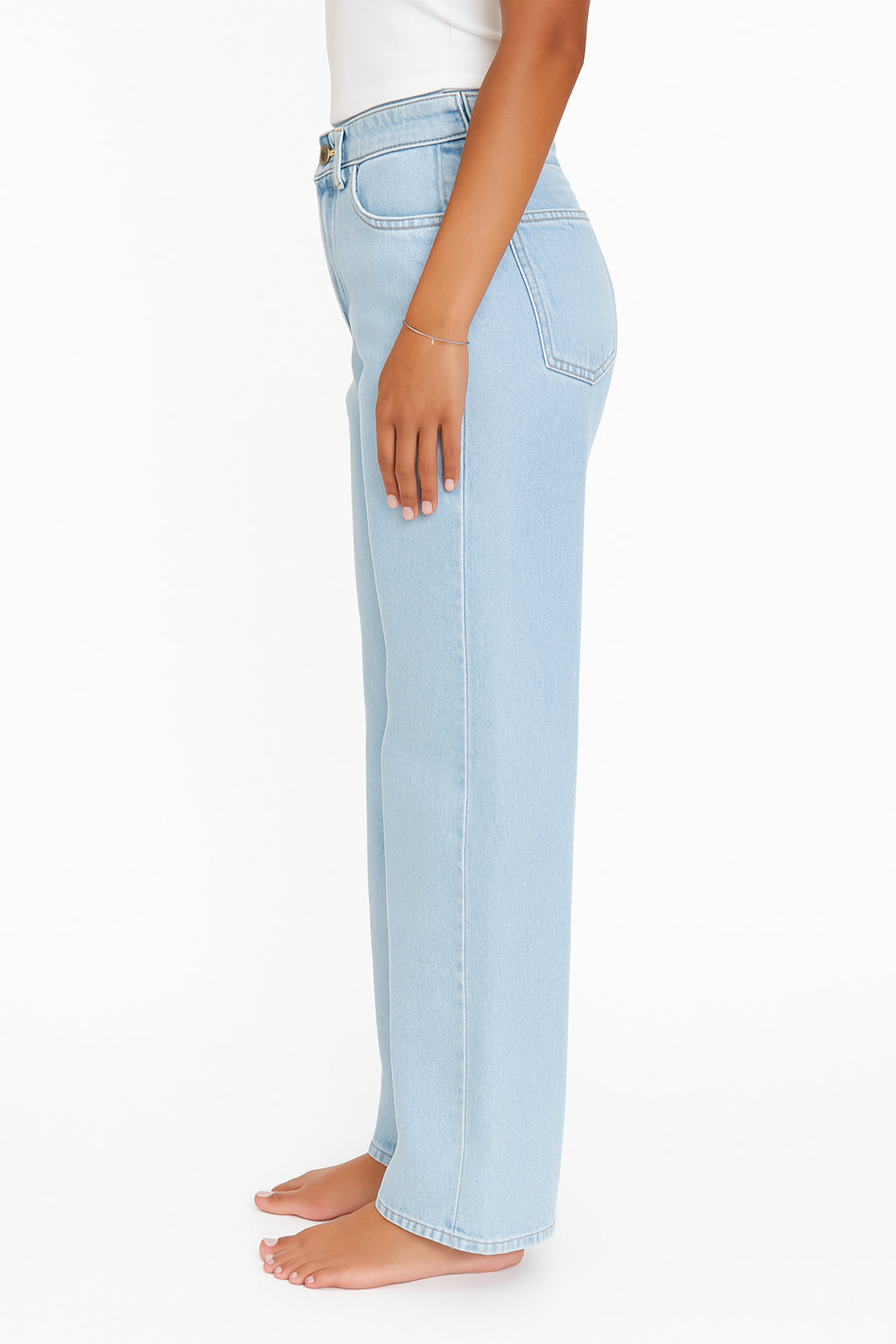 LIGHT WASH BLUE WIDE - LEG JEANS
