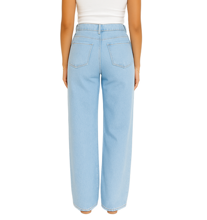 LIGHT WASH BLUE WIDE - LEG JEANS
