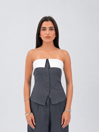 STRIPED CORSET - BLUE