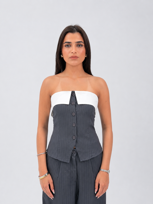 STRIPED CORSET - BLUE