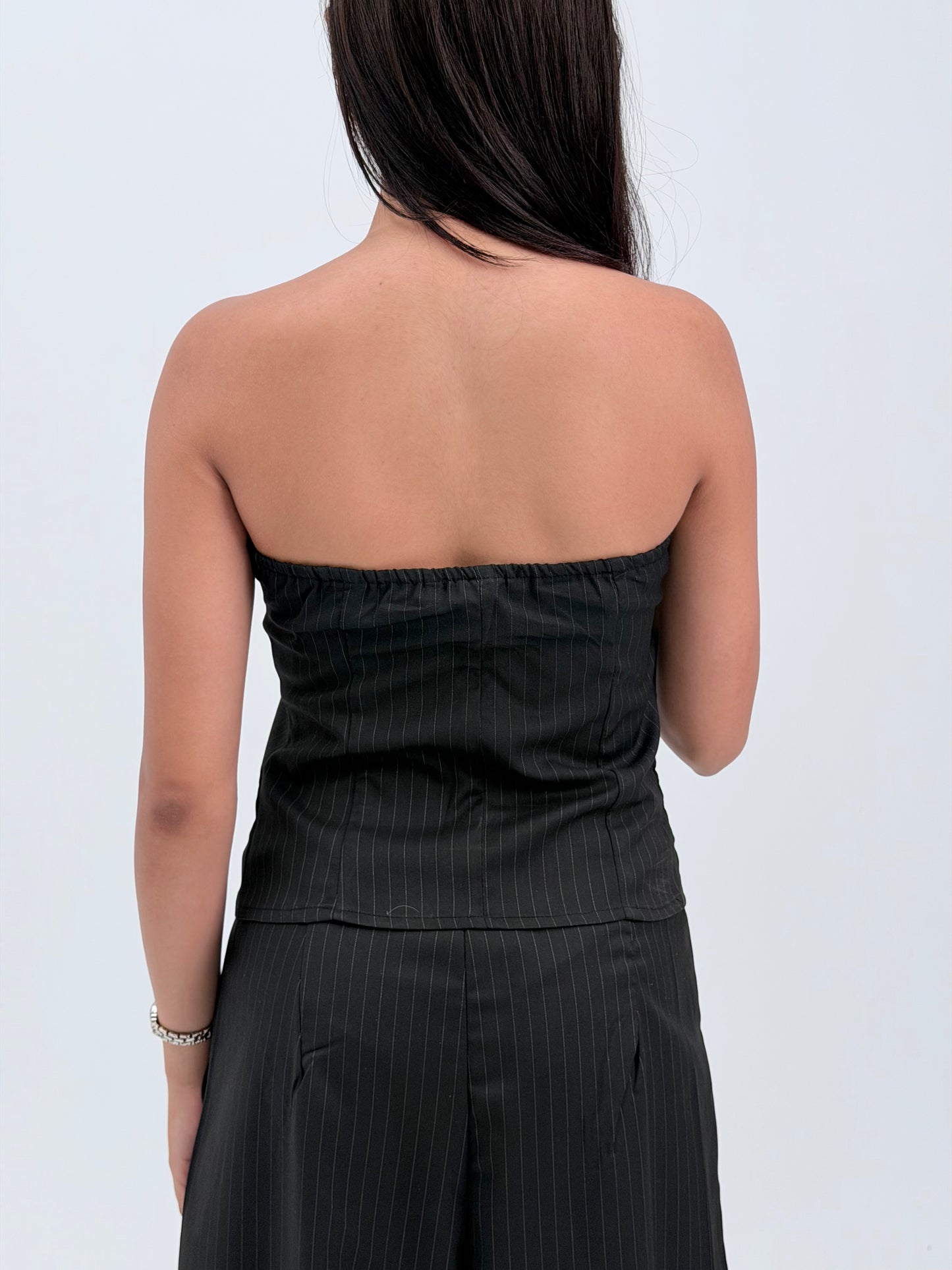 STRIPED CORSET - BLACK