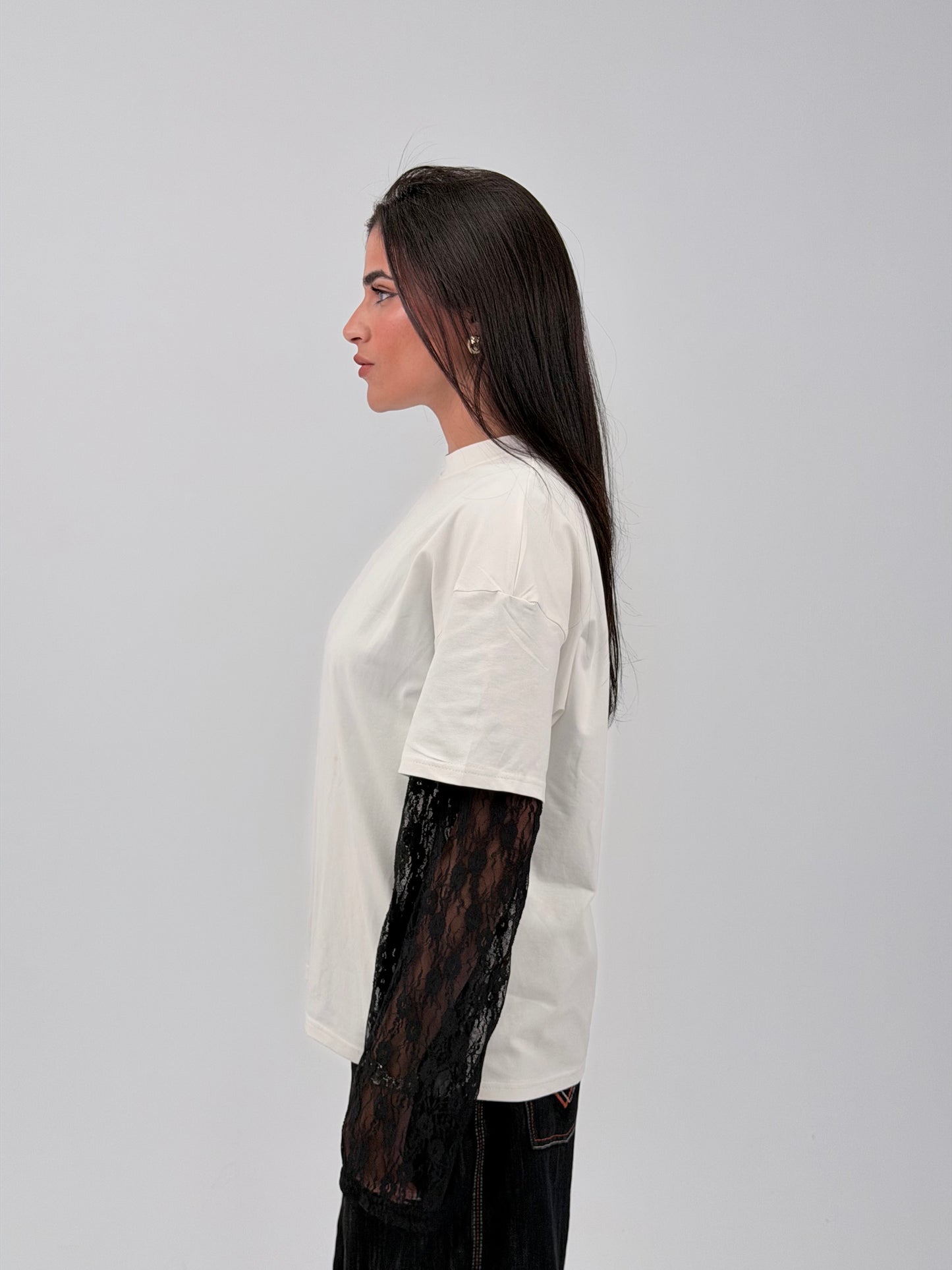 LONG SLEEVE LACE-TEE