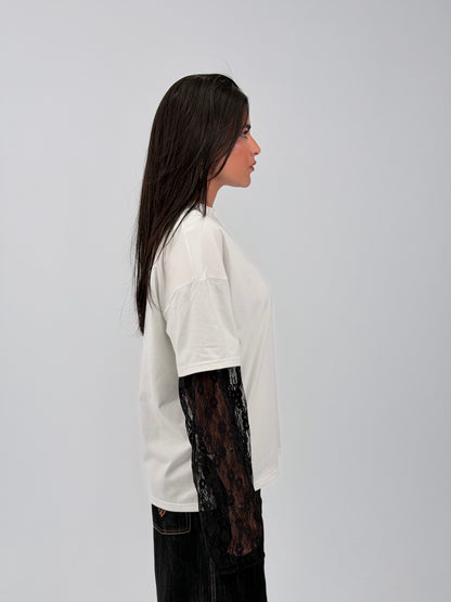 LONG SLEEVE LACE-TEE